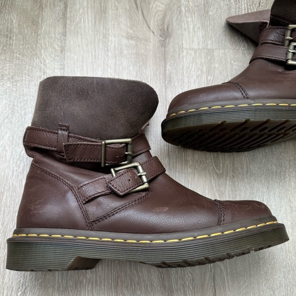 Dr. Marten Slip-on Brown Kristy Boots Size 7 - Picture 2 of 11